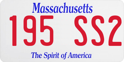 MA license plate 195SS2