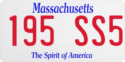 MA license plate 195SS5