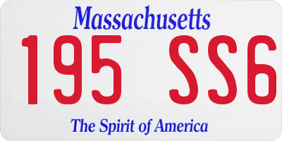 MA license plate 195SS6