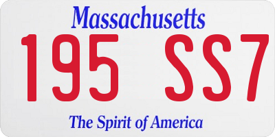 MA license plate 195SS7