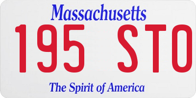MA license plate 195ST0
