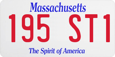MA license plate 195ST1