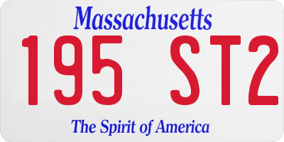 MA license plate 195ST2