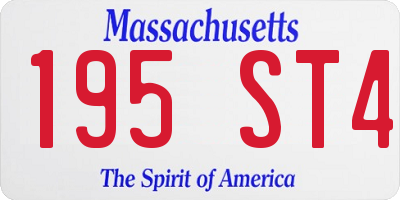 MA license plate 195ST4