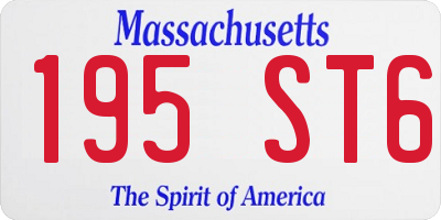 MA license plate 195ST6