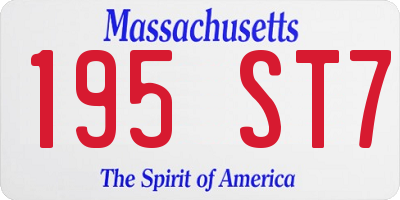 MA license plate 195ST7
