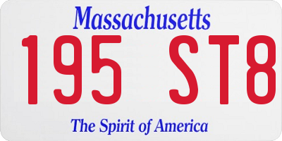 MA license plate 195ST8