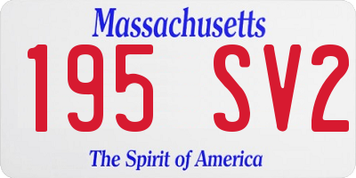 MA license plate 195SV2