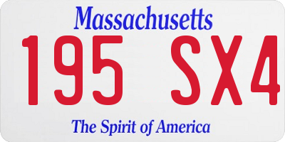 MA license plate 195SX4