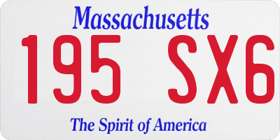 MA license plate 195SX6