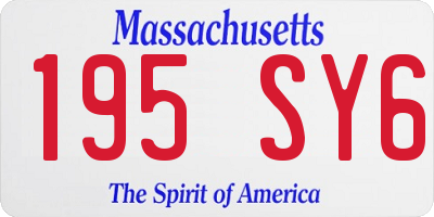MA license plate 195SY6