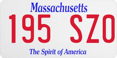 MA license plate 195SZ0
