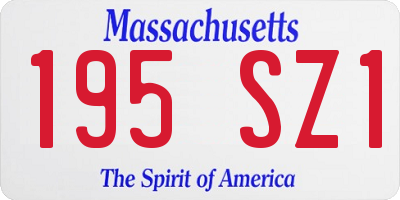 MA license plate 195SZ1