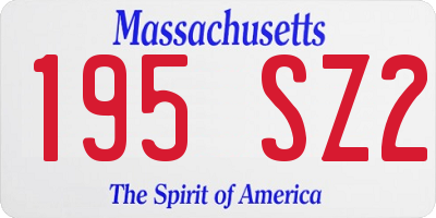 MA license plate 195SZ2