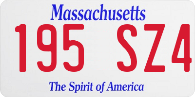 MA license plate 195SZ4