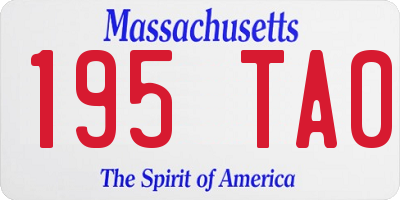 MA license plate 195TA0