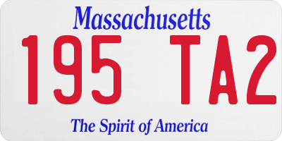MA license plate 195TA2