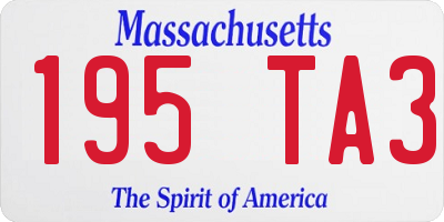 MA license plate 195TA3