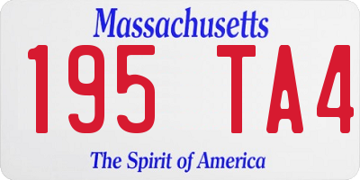 MA license plate 195TA4