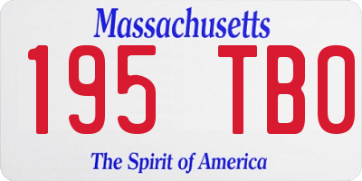 MA license plate 195TB0