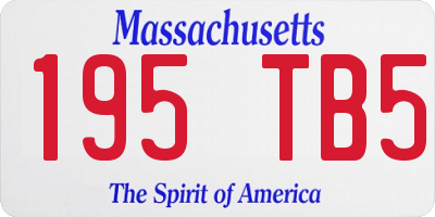MA license plate 195TB5