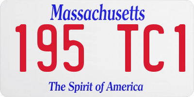 MA license plate 195TC1
