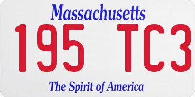 MA license plate 195TC3