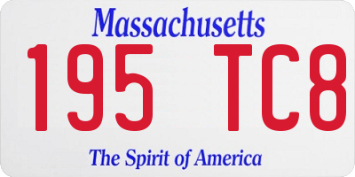 MA license plate 195TC8