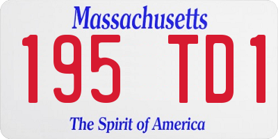 MA license plate 195TD1