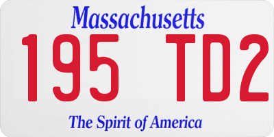 MA license plate 195TD2