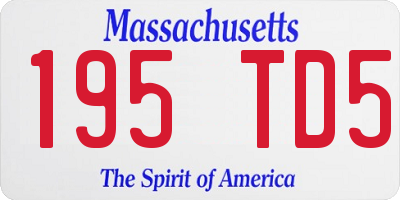 MA license plate 195TD5
