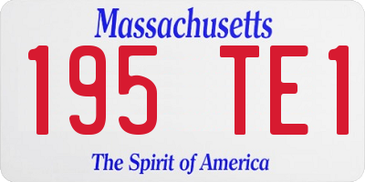 MA license plate 195TE1
