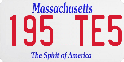 MA license plate 195TE5
