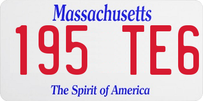 MA license plate 195TE6