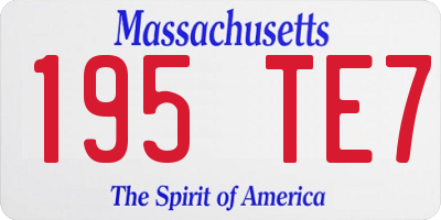 MA license plate 195TE7