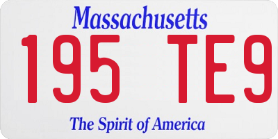 MA license plate 195TE9