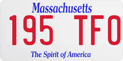 MA license plate 195TF0