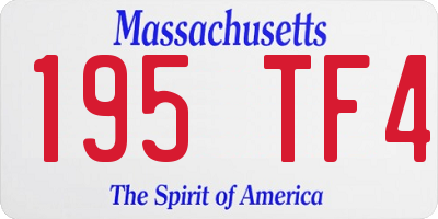 MA license plate 195TF4