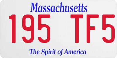 MA license plate 195TF5