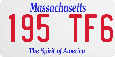 MA license plate 195TF6
