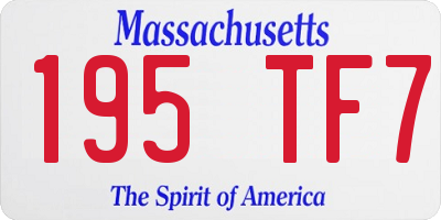 MA license plate 195TF7