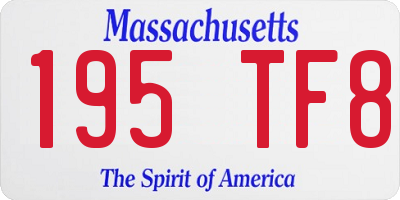 MA license plate 195TF8