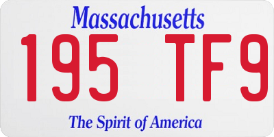 MA license plate 195TF9