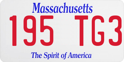 MA license plate 195TG3