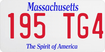 MA license plate 195TG4