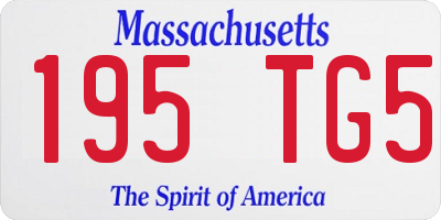 MA license plate 195TG5