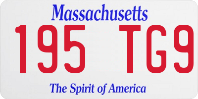 MA license plate 195TG9