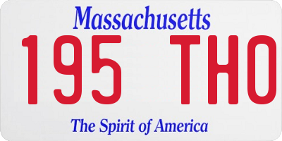 MA license plate 195TH0