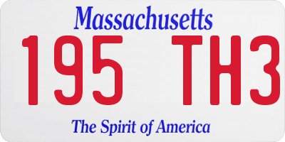MA license plate 195TH3