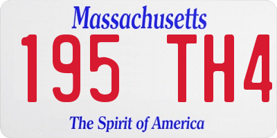 MA license plate 195TH4